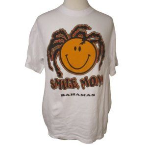 Vintage Bahamas Caribbean Rastafarian Smile Mon Tee Shirt